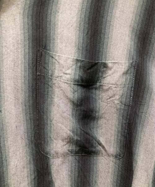 seven by seven（セブンバイセブン）seven by seven (セブンバイセブン) OPEN COLLAR SHIRTS - Gradation stripe - グレー サイズ:Mの古着・服飾アイテム