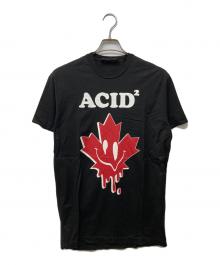 DSQUARED2（ディースクエアード）の古着「ACID2 メープルリーフ T」｜ブラック