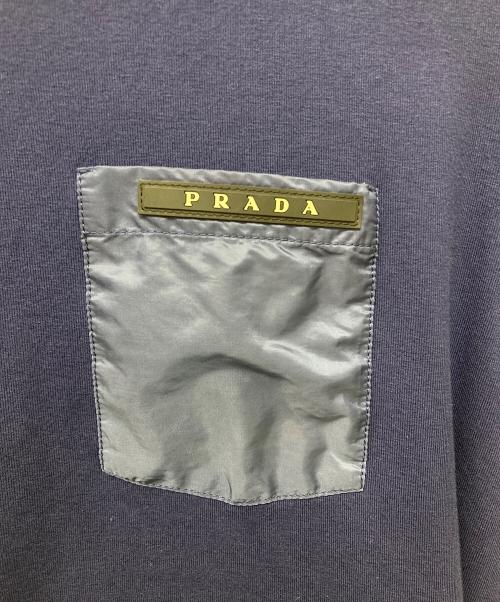 PRADA（プラダ）PRADA (プラダ) ラバーロゴ ポケット Tシャツ ネイビー サイズ:Mの古着・服飾アイテム