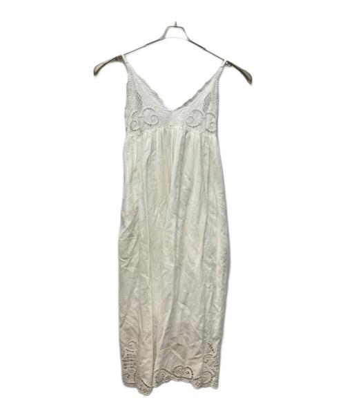 crinkle crinkle crinkle（クリンクル クリンクル クリンクル）crinkle crinkle crinkle (クリンクル クリンクル クリンクル) カットワークキャミワンピース ホワイト サイズ:Freeの古着・服飾アイテム