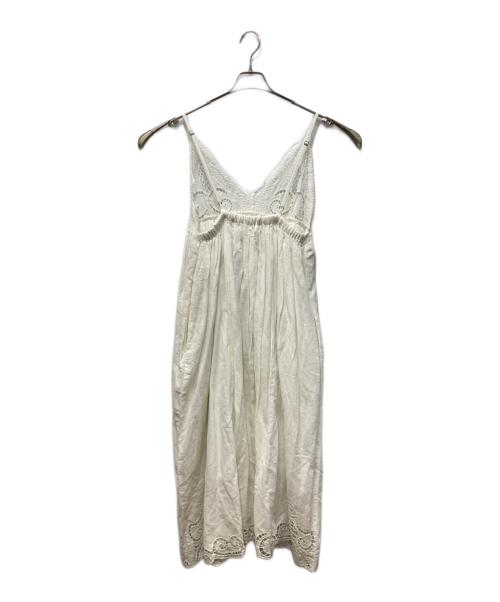 crinkle crinkle crinkle（クリンクル クリンクル クリンクル）crinkle crinkle crinkle (クリンクル クリンクル クリンクル) カットワークキャミワンピース ホワイト サイズ:Freeの古着・服飾アイテム