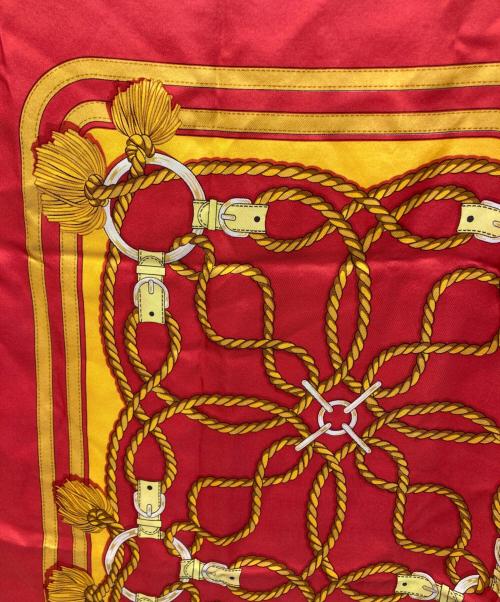 HERMES（エルメス）HERMES (エルメス) ロープモチーフ シルクスカーフ レッドの古着・服飾アイテム