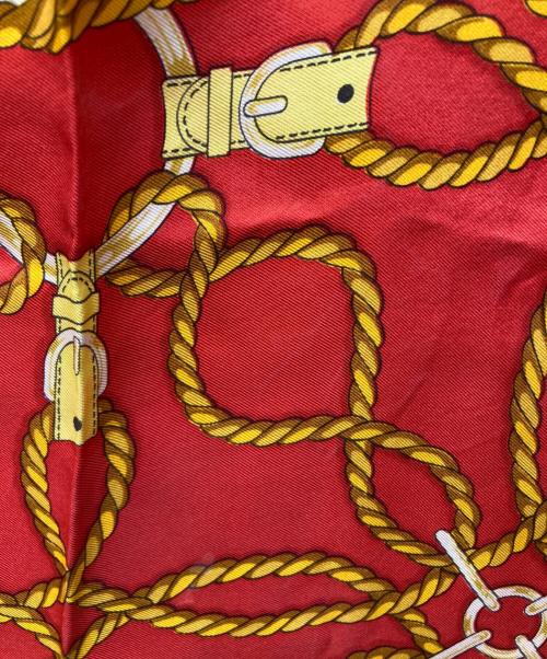 HERMES（エルメス）HERMES (エルメス) ロープモチーフ シルクスカーフ レッドの古着・服飾アイテム