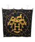 HERMES (エルメス) カレ90 シルクスカーフ ブラック×ゴールド：18000円