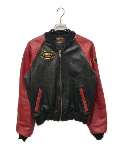VANSON（バンソン）VANSON (バンソン) TJV チームジャケット ブラック×レッド サイズ:36の古着・服飾アイテム