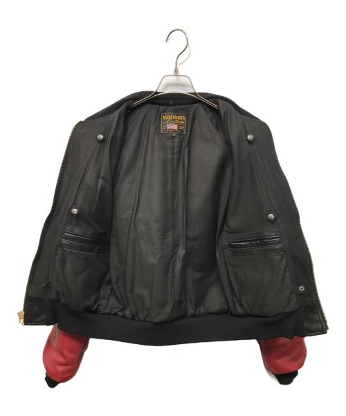 VANSON（バンソン）VANSON (バンソン) TJV チームジャケット ブラック×レッド サイズ:36の古着・服飾アイテム