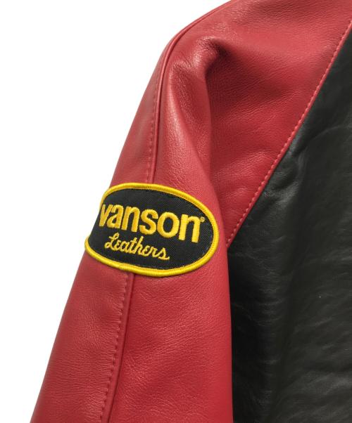 VANSON（バンソン）VANSON (バンソン) TJV チームジャケット ブラック×レッド サイズ:36の古着・服飾アイテム