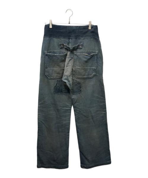 KAPITAL（キャピタル）KAPITAL (キャピタル) 襤褸加工パッチワークスウェットデニムパンツ インディゴ サイズ:4の古着・服飾アイテム