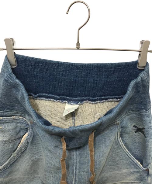 KAPITAL（キャピタル）KAPITAL (キャピタル) 襤褸加工パッチワークスウェットデニムパンツ インディゴ サイズ:4の古着・服飾アイテム