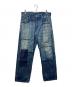 NEIGHBORHOOD（ネイバーフッド）の古着「FRAGMENT BASIC パッチワークデニムパンツ」｜インディゴ