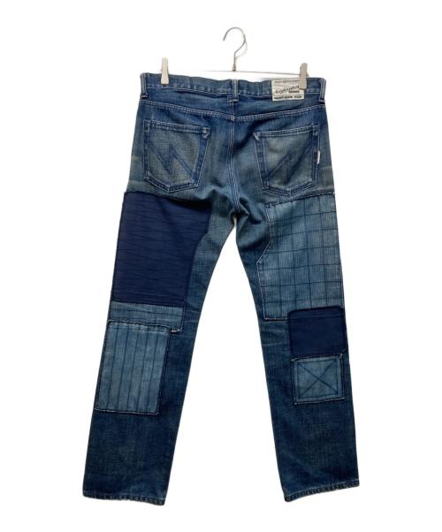 NEIGHBORHOOD（ネイバーフッド）NEIGHBORHOOD (ネイバーフッド) FRAGMENT NARROW パッチワークデニムパンツ インディゴ サイズ:Mの古着・服飾アイテム