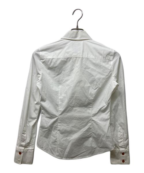 Vivienne Westwood（ヴィヴィアンウエストウッド）Vivienne Westwood (ヴィヴィアンウエストウッド) オーブ刺繍デザインカラーシャツ ホワイト サイズ:40の古着・服飾アイテム
