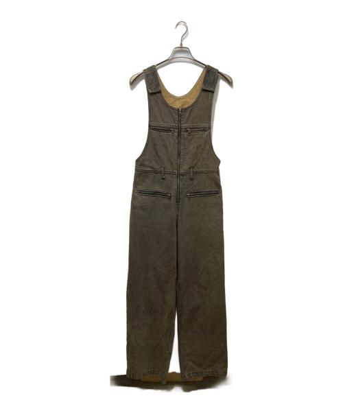 X-GIRL（エックスガール）X-girl (エックスガール) OVERDYED OVERALLS ブラウン サイズ:Mの古着・服飾アイテム