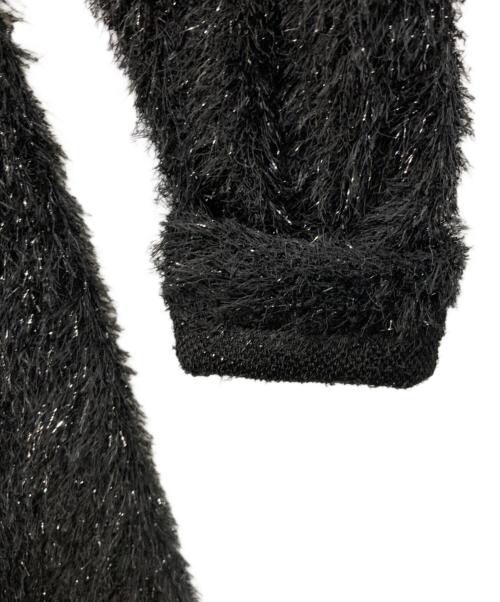 KUME（クメ）KUME (クメ) Fuzzy Glitter Knitted Mini Dress ブラック サイズ:S 未使用品の古着・服飾アイテム