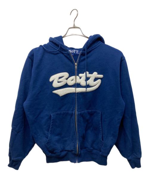 BoTT（ボット）BoTT (ボット) Script Logo Zip Hoodie ネイビー サイズ:Lの古着・服飾アイテム