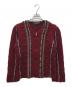 COMME des GARCONS HOMME PLUS（コムデギャルソンオムプリュス）の古着「ラインニットカーディガン」｜ワインレッド