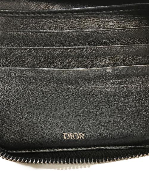 Christian Dior（クリスチャン ディオール）Christian Dior (クリスチャン ディオール) ジップウォレット ネイビー×ベージュの古着・服飾アイテム
