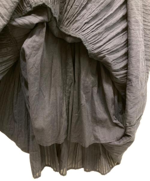 ne quittez pas（ヌキテパ）ne quittez pas (ヌキテパ) Cotton Dobby Stripe Solid Neck Gather Dress ネイビー サイズ:Mの古着・服飾アイテム