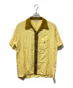 TOWN CRAFTタウンクラフト）の古着「S/Sオープンカラーシャツ」｜イエロー