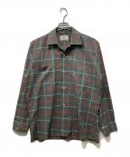 B.V.Dビーブイディー）の古着「チェックオープンカラーシャツ」｜グレー×レッド