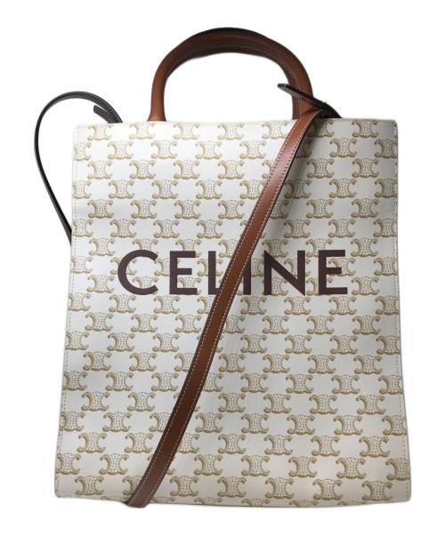 CELINE（セリーヌ）CELINE (セリーヌ) トリオンフ バーティカルカバ スモール ホワイトの古着・服飾アイテム