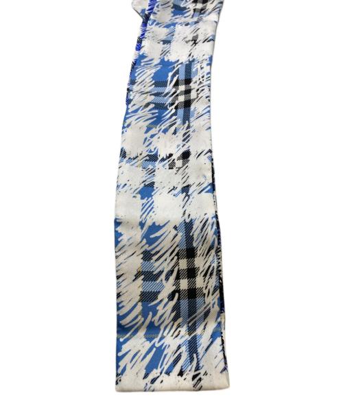 BURBERRY LONDON（バーバリーロンドン）BURBERRY LONDON (バーバリーロンドン) ツイリースカーフ ホワイト×ブルーの古着・服飾アイテム