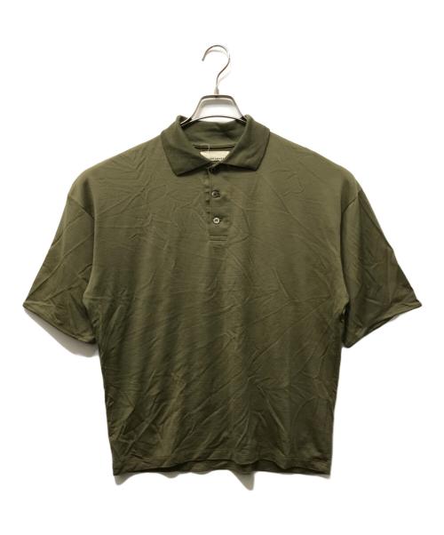 MARKAWARE（マーカウェア）MARKAWARE (マーカウェア) SUPER 160's WOOL WASHABLE KNIT SHORT SLEEVE POLO オリーブ サイズ:SIZE 2の古着・服飾アイテム