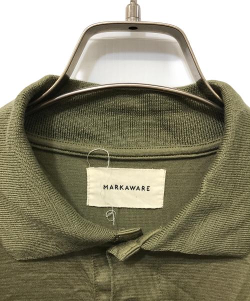 MARKAWARE（マーカウェア）MARKAWARE (マーカウェア) SUPER 160's WOOL WASHABLE KNIT SHORT SLEEVE POLO オリーブ サイズ:SIZE 2の古着・服飾アイテム