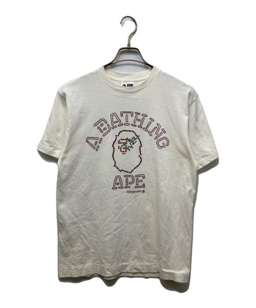 A BATHING APE（ア ベイシング エイプ）A BATHING APE (ア ベイシング エイプ) スワロフスキーTシャツ ホワイト サイズ:XSの古着・服飾アイテム