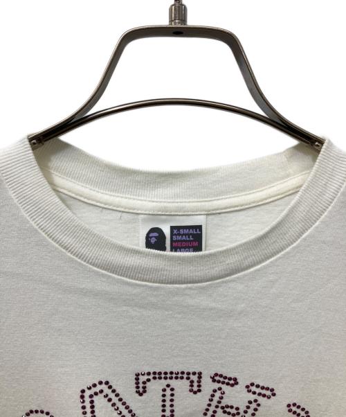 A BATHING APE（ア ベイシング エイプ）A BATHING APE (ア ベイシング エイプ) スワロフスキーTシャツ ホワイト サイズ:XSの古着・服飾アイテム