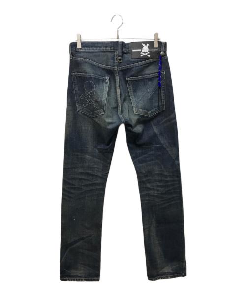 NEIGHBORHOOD（ネイバーフッド）NEIGHBORHOOD (ネイバーフッド) Mastermind JAPAN (マスターマインド ジャパン) コンチョボタンビーズサベージデニムパンツ インディゴ サイズ:Mの古着・服飾アイテム