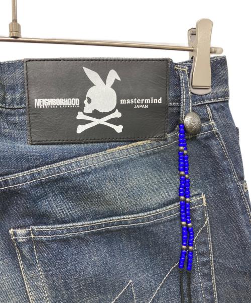 NEIGHBORHOOD（ネイバーフッド）NEIGHBORHOOD (ネイバーフッド) Mastermind JAPAN (マスターマインド ジャパン) コンチョボタンビーズサベージデニムパンツ インディゴ サイズ:Mの古着・服飾アイテム