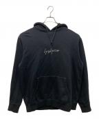 Yohji Yamamoto pour homme×New Eraヨウジヤマモト プールオム×ニューエラ）の古着「Signature Logo Sweat Pullover Hoodie」｜ブラック