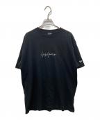 Yohji Yamamoto pour homme×New Eraヨウジヤマモト プールオム×ニューエラ）の古着「コラボロゴ刺繍Tシャツ」｜ブラック