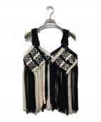 kotohayokozawaコトハヨコザワ）の古着「MACRAME TOP」｜ブラック×ホワイト