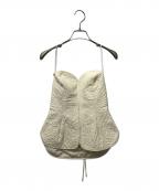 Mame Kurogouchiマメクロゴウチ）の古着「Floral Quilted Silk Bustierビスチェ」｜ベージュ