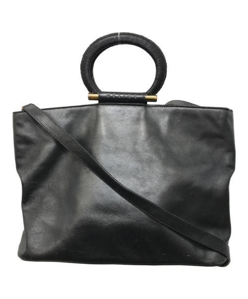 CELINE（セリーヌ）CELINE (セリーヌ) サークルハンドル2WAYバッグ ブラックの古着・服飾アイテム