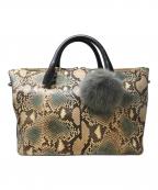 Chloeクロエ）の古着「パイソン柄2WAYショルダーバッグ」｜パープル×ベージュ