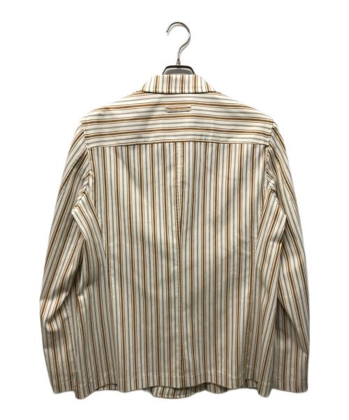 T-JACKET By TONELLO（ティージャケット バイ トネッロ）T-JACKET By TONELLO (ティージャケット バイ トネッロ) ストライプダブルジャケット ホワイト×ブラウン サイズ:Lの古着・服飾アイテム