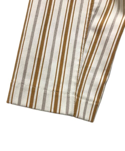 T-JACKET By TONELLO（ティージャケット バイ トネッロ）T-JACKET By TONELLO (ティージャケット バイ トネッロ) ストライプダブルジャケット ホワイト×ブラウン サイズ:Lの古着・服飾アイテム