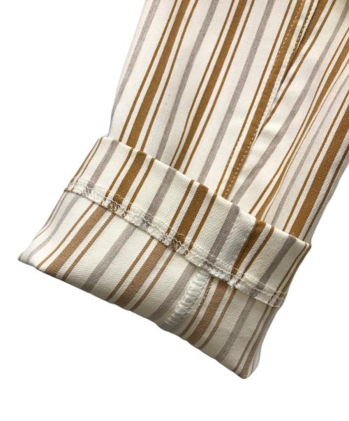 T-JACKET By TONELLO（ティージャケット バイ トネッロ）T-JACKET By TONELLO (ティージャケット バイ トネッロ) ストライプダブルジャケット ホワイト×ブラウン サイズ:Lの古着・服飾アイテム