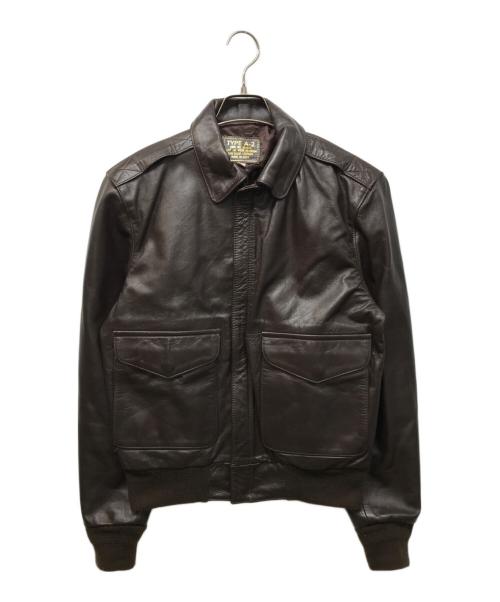SAN DIEGO LEATHER（サンディエゴレザー）SAN DIEGO LEATHER (サンディエゴレザー) A-2タイプ レザーフライトジャケット ブラウン サイズ:38の古着・服飾アイテム