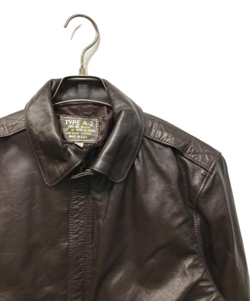SAN DIEGO LEATHER（サンディエゴレザー）SAN DIEGO LEATHER (サンディエゴレザー) A-2タイプ レザーフライトジャケット ブラウン サイズ:38の古着・服飾アイテム