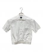 BALENCIAGAバレンシアガ）の古着「ウエストギャザークロップド半袖シャツ」｜ホワイト