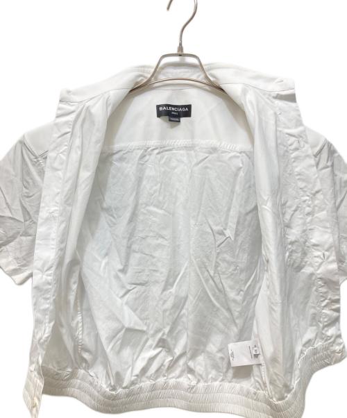 BALENCIAGA（バレンシアガ）BALENCIAGA (バレンシアガ) ウエストギャザークロップド半袖シャツ ホワイト サイズ:37の古着・服飾アイテム