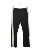 VALENTINOヴァレンティノ）の古着「VLTN ロゴトラックパンツ」｜ブラック×ホワイト
