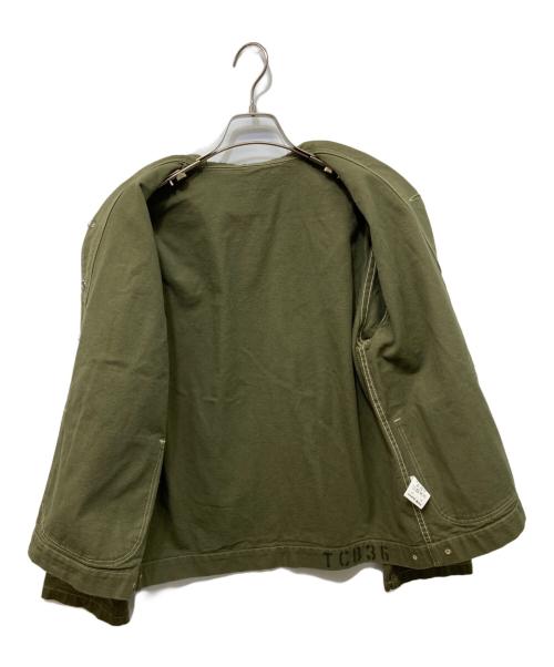 TCB jeans（ティーシービー ジーンズ）TCB jeans (ティーシービー ジーンズ) SEAMENS Jumpers ショールカラーカバーオール オリーブ サイズ:36の古着・服飾アイテム
