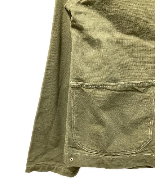 TCB jeans（ティーシービー ジーンズ）TCB jeans (ティーシービー ジーンズ) SEAMENS Jumpers ショールカラーカバーオール オリーブ サイズ:36の古着・服飾アイテム