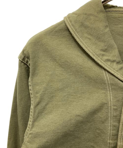 TCB jeans（ティーシービー ジーンズ）TCB jeans (ティーシービー ジーンズ) SEAMENS Jumpers ショールカラーカバーオール オリーブ サイズ:36の古着・服飾アイテム