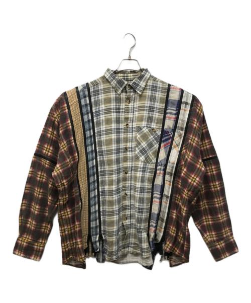 Rebuild by Needles（リビルドバイニードルス）Rebuild by Needles (リビルドバイニードルス) 7 Cuts Zipped Wide Shirt ベージュ×レッド サイズ:不明の古着・服飾アイテム